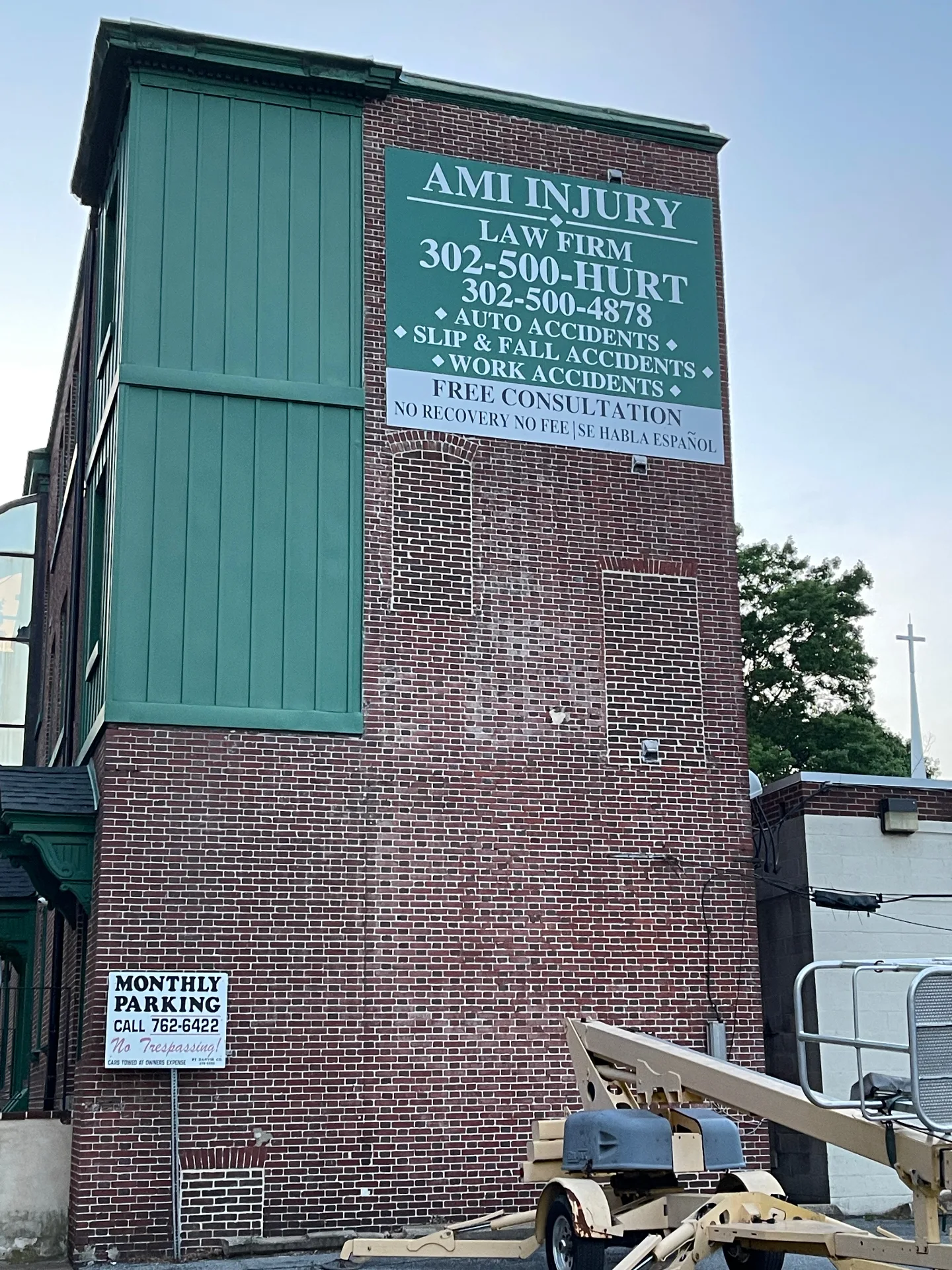 AMI Injury professional wall sign installation in northern Delaware