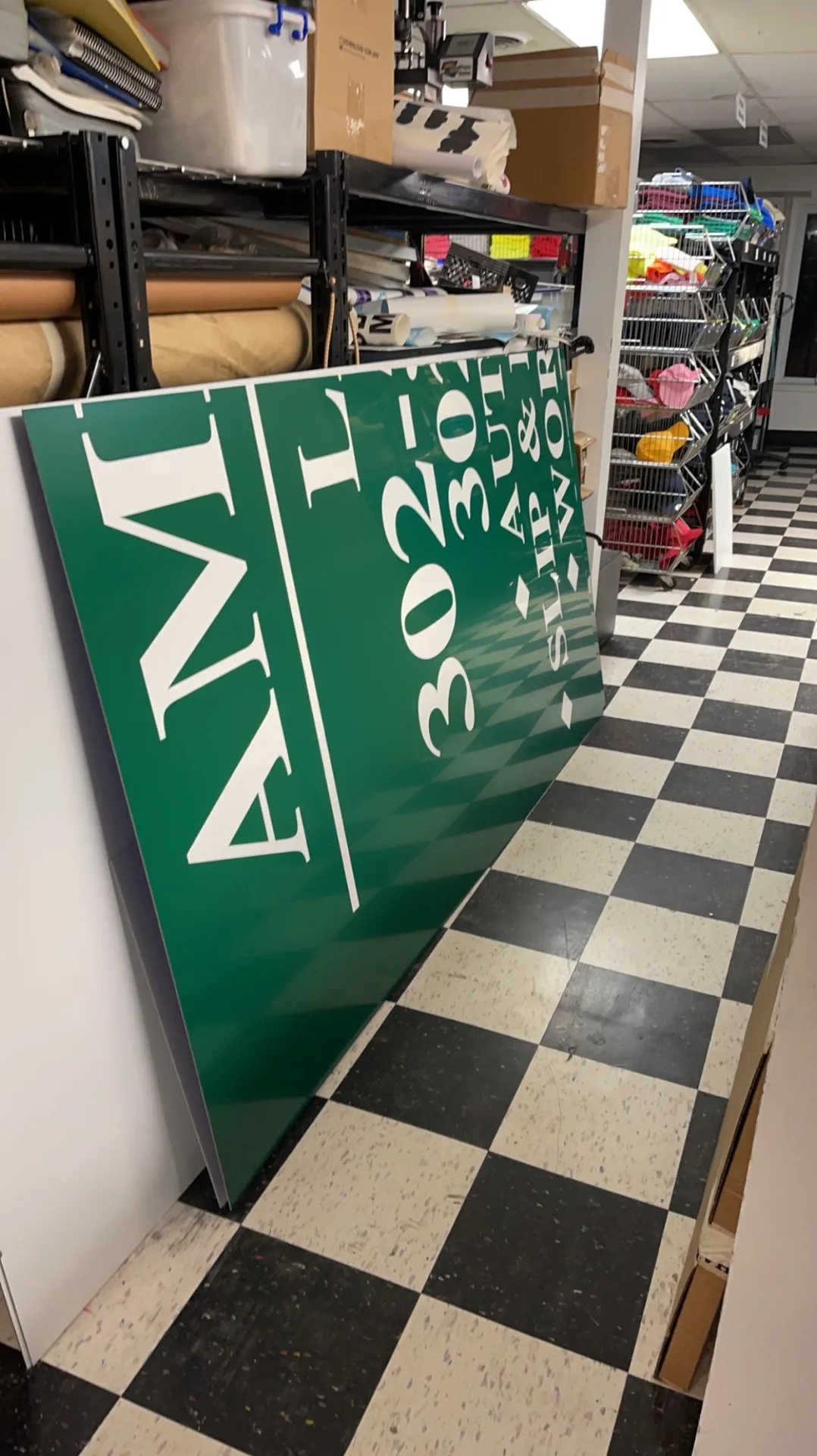 Custom sign panel production in ZeroDegree Signs shop in Delaware