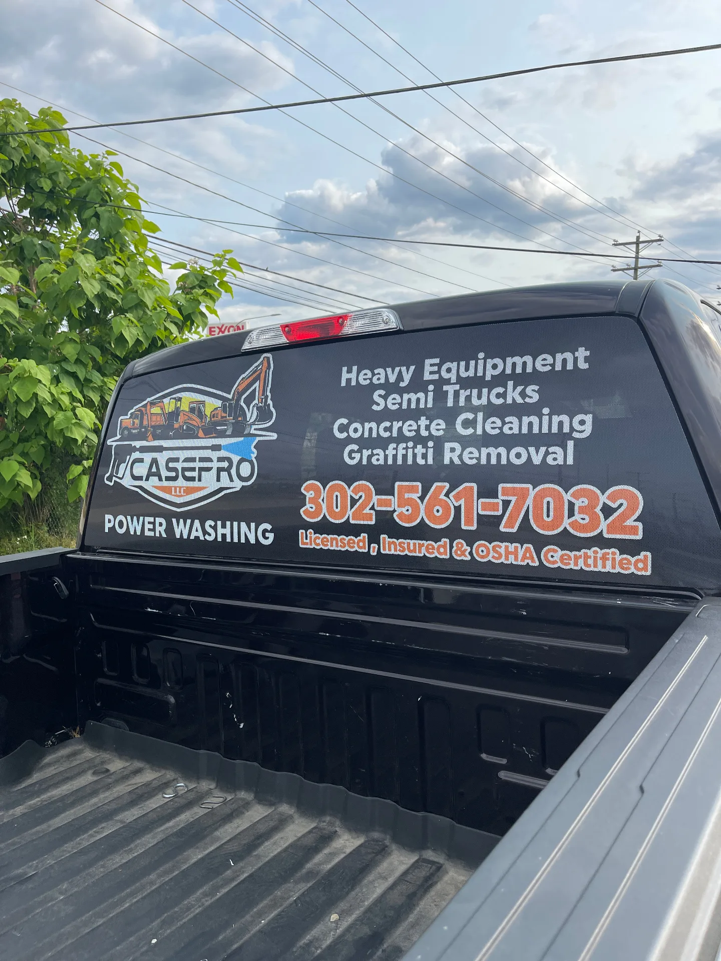 Rear window perforated vinyl graphics for Casepro in Delaware