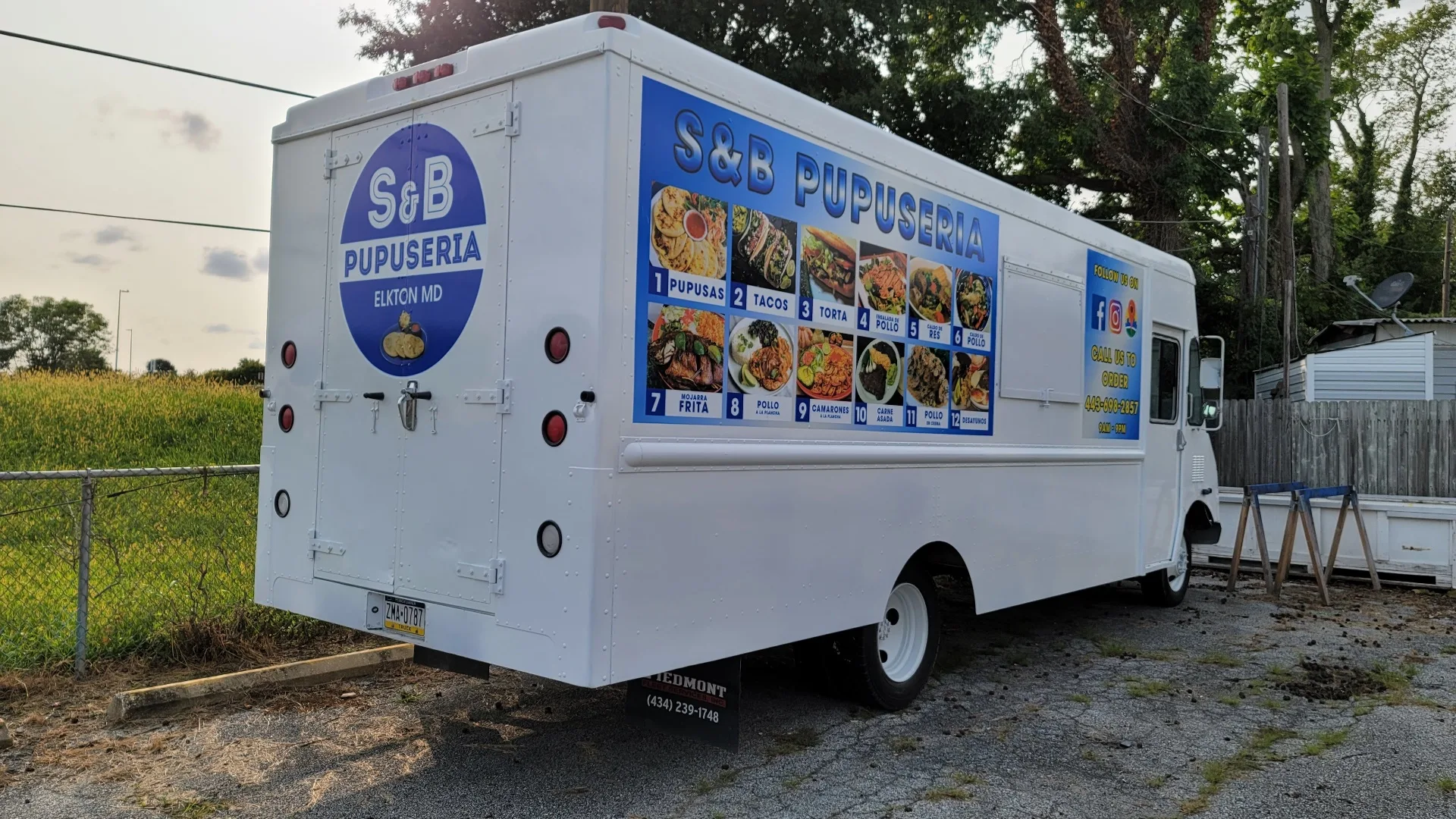Vibrant full food truck wrap for S&B Pupuseria in northern Delaware